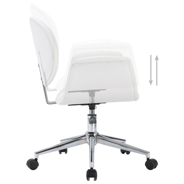 Chaise pivotante de bureau Blanc Similicuir