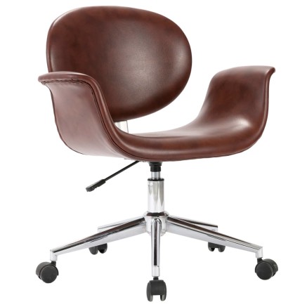 Chaise pivotante de bureau Marron Similicuir 2