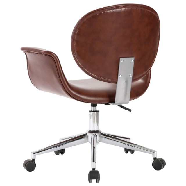 Chaise pivotante de bureau Marron Similicuir