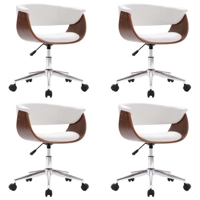 Chaises pivotantes à manger lot de 4 Blanc Similicuir