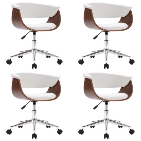 Chaises pivotantes à manger lot de 4 Blanc Similicuir