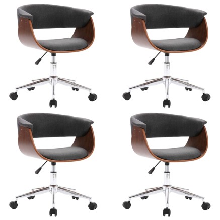 Chaises pivotantes à manger lot de 4 gris tissu 2