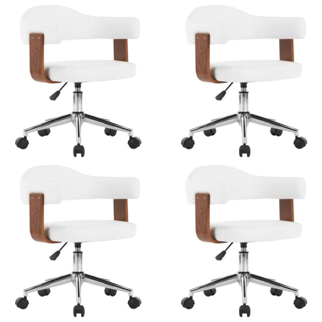 Chaises pivotantes à manger lot de 4 bois courbé et similicuir