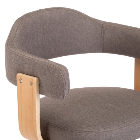Chaises pivotantes à manger lot de 6 taupe bois courbé et tissu