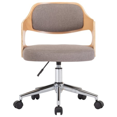 Chaises pivotantes à manger lot de 2 taupe bois courbé et tissu