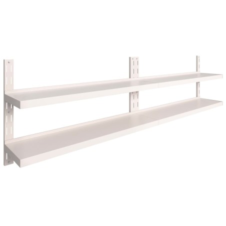Étagères murales flottantes à 2 niveaux 2 pcs Inox 300x30 cm
