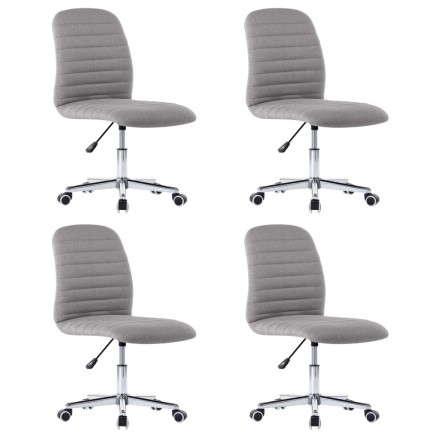 Chaises à manger lot de 4 gris clair tissu 2