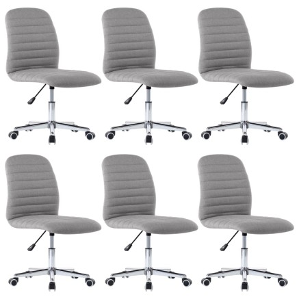 Chaises à manger lot de 6 gris clair tissu 2