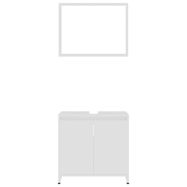 Ensemble de meubles de salle de bain 4pcs Blanc Bois ingénierie