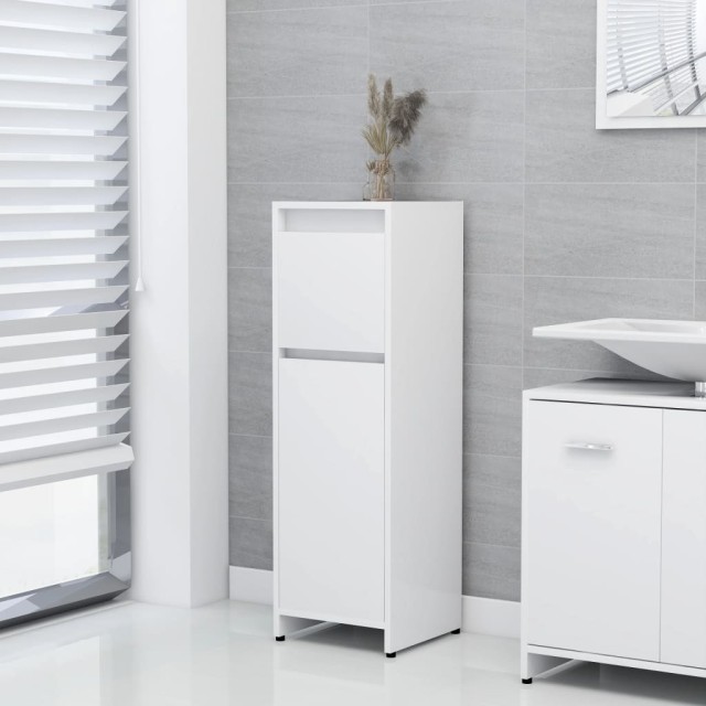 Ensemble de meubles de bain 3 pcs Blanc Bois d'ingénierie