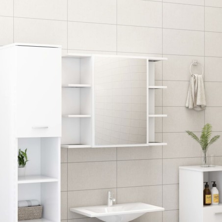 Ensemble de meubles de salle de bain 3pcs Blanc Bois ingénierie