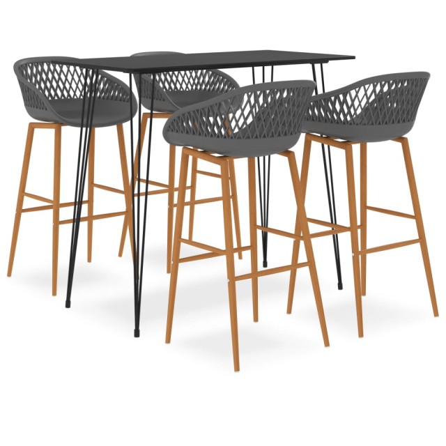 Ensemble de bar 5 pcs Noir et gris