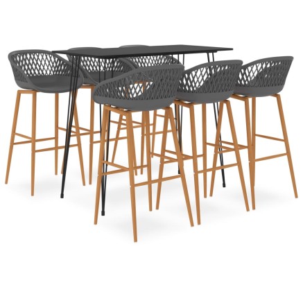 Ensemble de bar 7 pcs Noir et gris