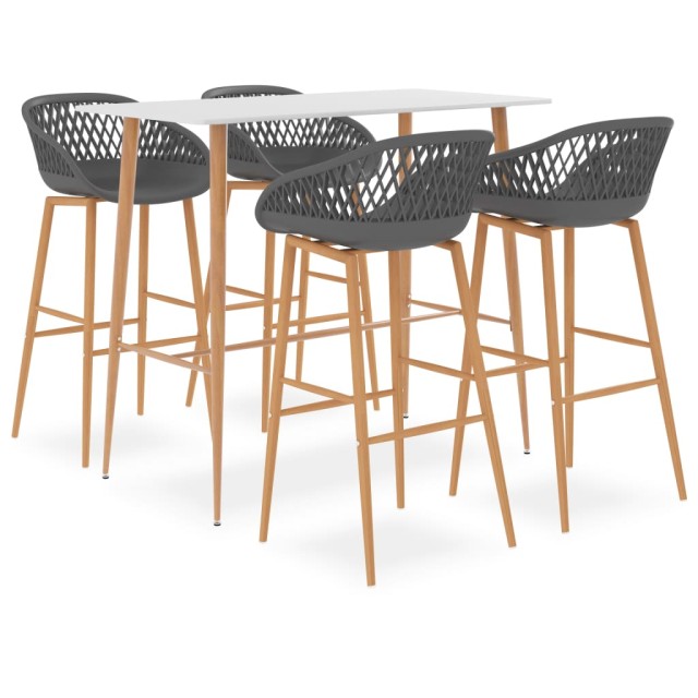Ensemble de bar 5 pcs Blanc et gris