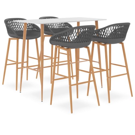 Ensemble de bar 5 pcs Blanc et gris