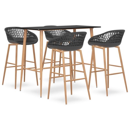 Ensemble de bar 5 pcs Noir et gris