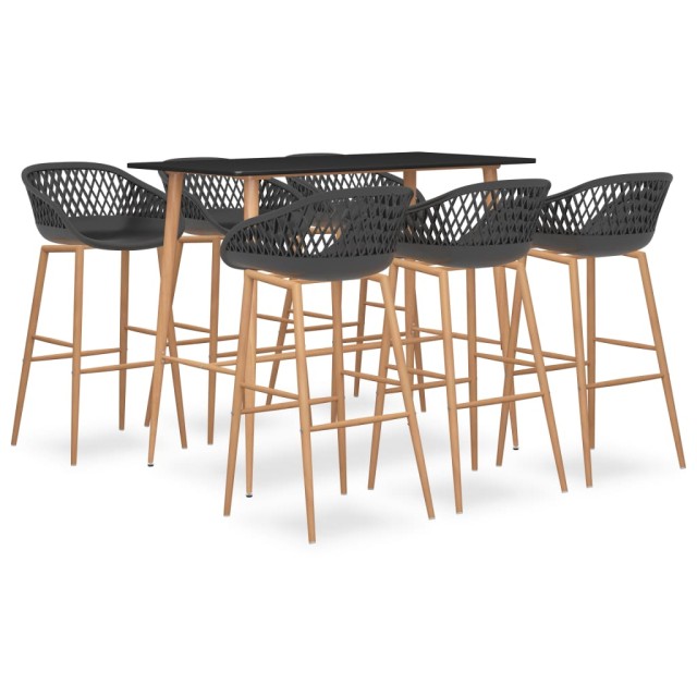 Ensemble de bar 7 pcs Noir et gris
