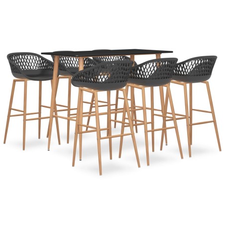 Ensemble de bar 7 pcs Noir et gris