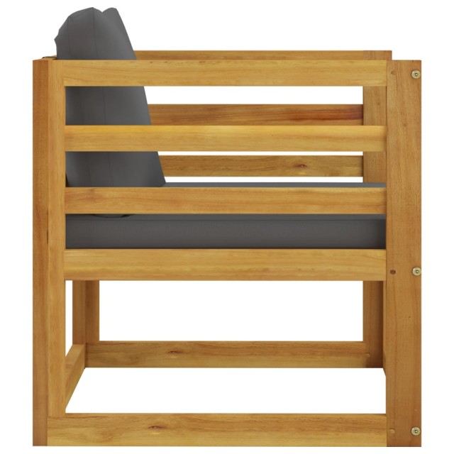 Salon de jardin 5 pcs avec coussin Bois d'acacia solide