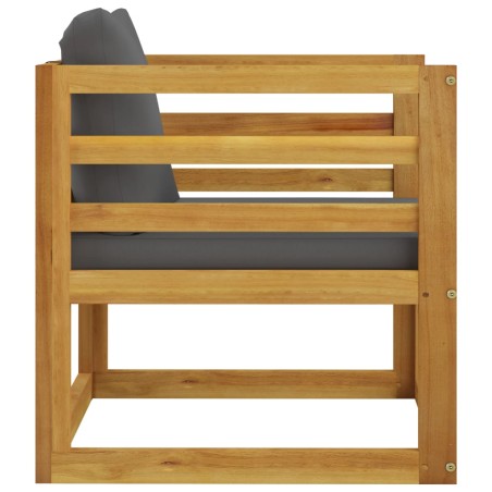 Salon de jardin 5 pcs avec coussin Bois d'acacia solide