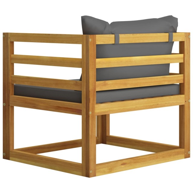 Salon de jardin 5 pcs avec coussin Bois d'acacia solide