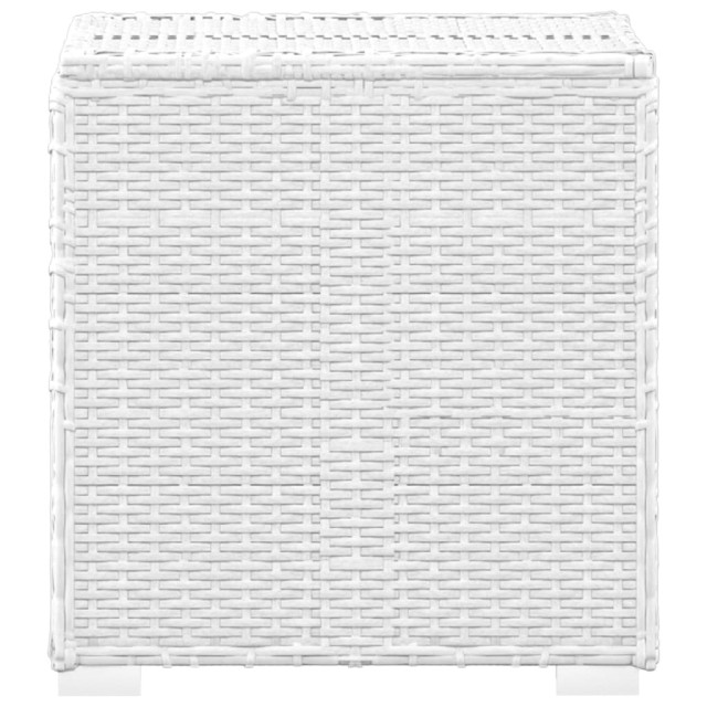 Chaises longues de jardin table à thé 3pcs Résine tressée Blanc