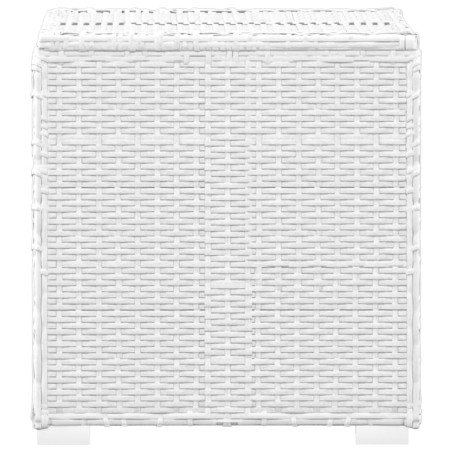 Chaises longues de jardin table à thé 3pcs Résine tressée Blanc