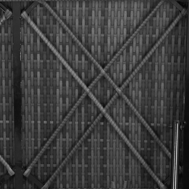 Chaises longues de jardin table à thé 3 pcs Résine tressée Gris