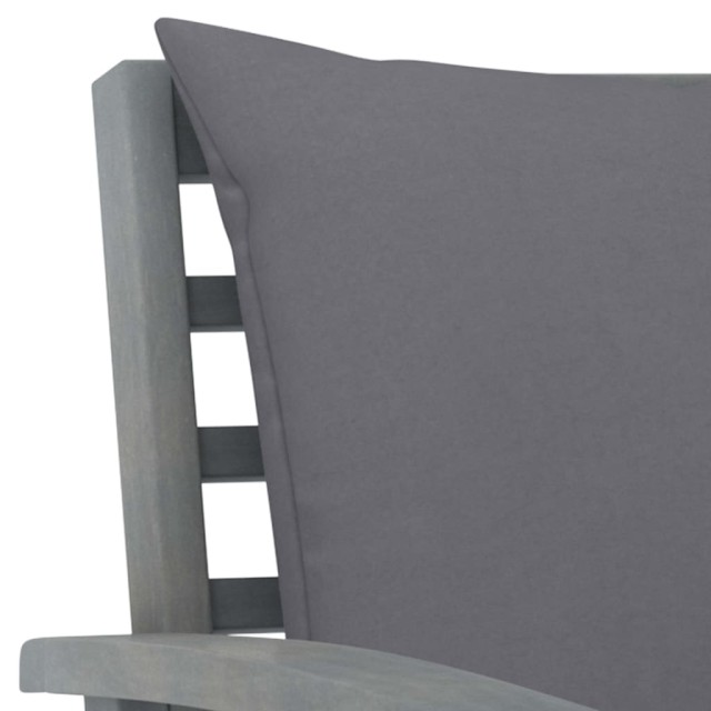 Salon de jardin 5 pcs avec coussin Bois d'acacia solide Gris
