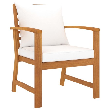 Salon de jardin 5 pcs avec coussin Bois d'acacia solide