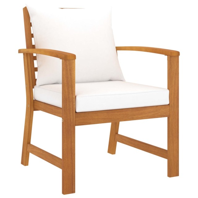 Salon de jardin 5 pcs avec coussin Bois d'acacia solide