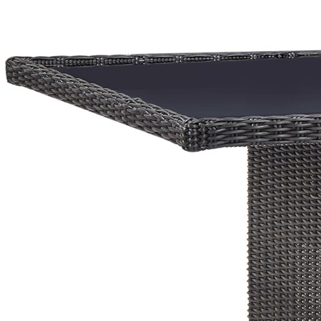 Ensemble à manger d'extérieur 9 pcs Résine tressée Noir