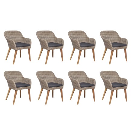 Salon de jardin avec coussins 9 pcs Résine tressée 2