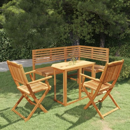 Ensemble de bistro 4 pcs Bois d'acacia solide