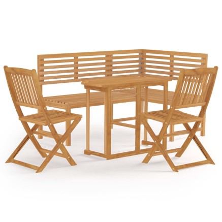 Ensemble de bistro 4 pcs Bois d'acacia solide 2