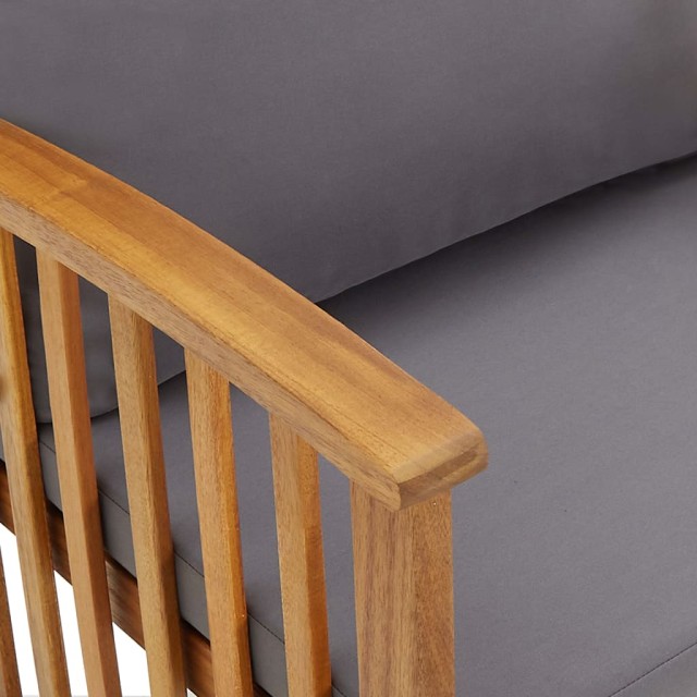 Salon de jardin 4 pcs avec coussins Bois d'acacia solide