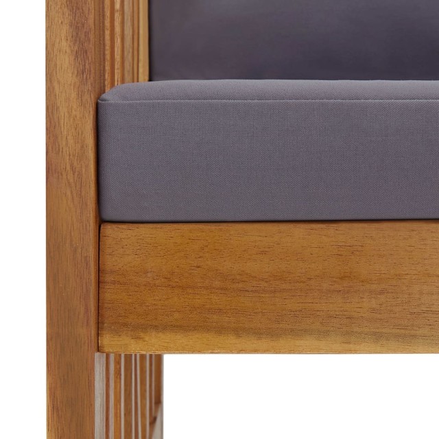 Salon de jardin 3 pcs avec coussins Bois d'acacia massif