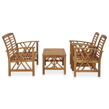 Salon de jardin 4 pcs Bois d'acacia solide