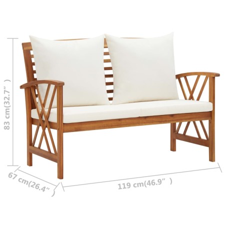 Salon de jardin 4 pcs avec coussins Bois d'acacia solide