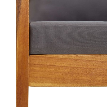 Salon de jardin 5 pcs avec coussins Bois d'acacia solide