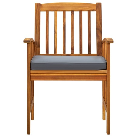 Ensemble à manger de jardin 5 pcs avec coussins Acacia solide