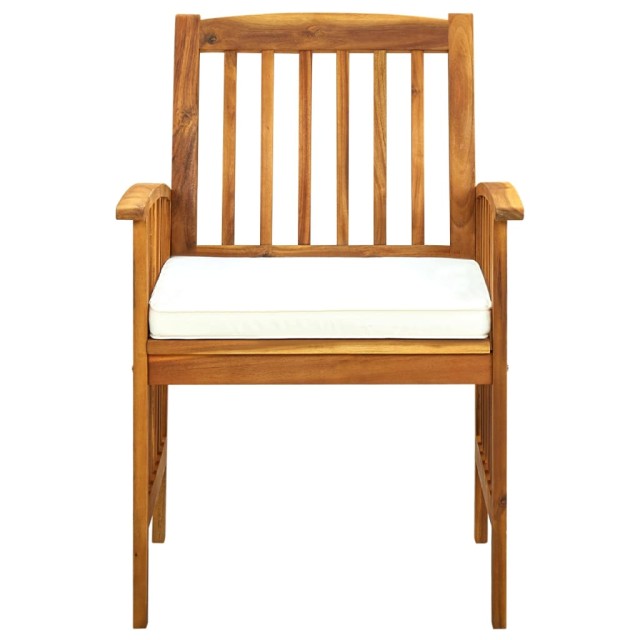 Ensemble à manger de jardin 5 pcs avec coussins Acacia solide