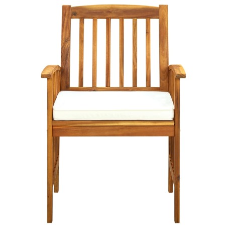 Ensemble à manger de jardin 5 pcs avec coussins Acacia solide