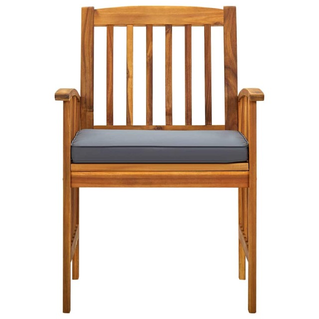 Ensemble à manger de jardin 5 pcs avec coussins Acacia solide