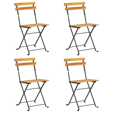 Ensemble à manger d'extérieur pliable 5pcs Bois d'acacia solide 2