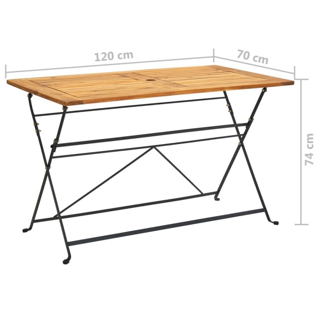 Ensemble à manger d'extérieur pliable 5pcs Bois d'acacia solide