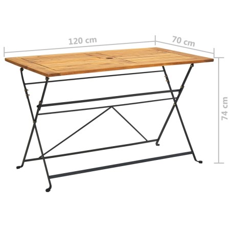 Ensemble à manger d'extérieur pliable 5pcs Bois d'acacia solide