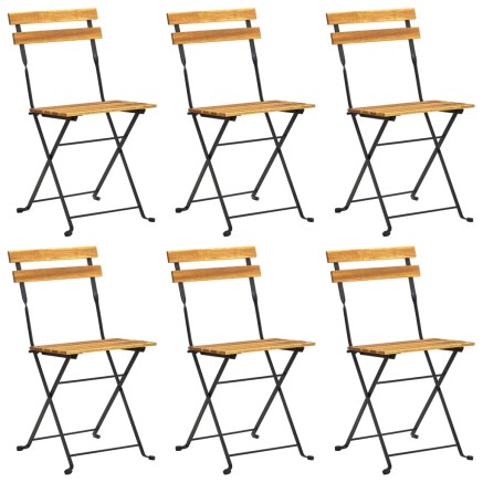 Ensemble à manger d'extérieur pliable 7pcs Bois d'acacia solide 2