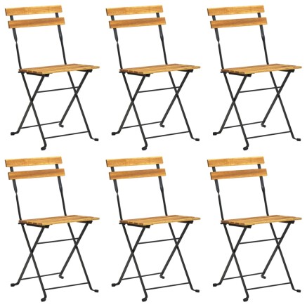 Ensemble à manger d'extérieur pliable 7pcs Bois d'acacia solide 2