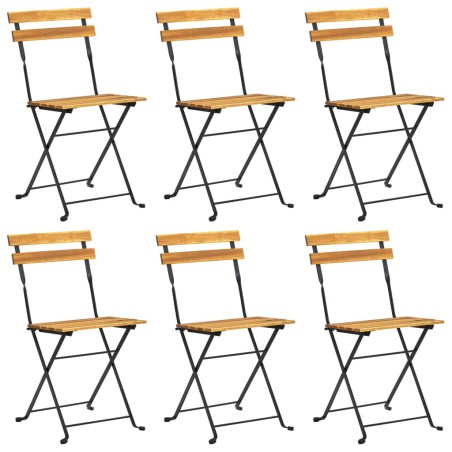 Ensemble à manger d'extérieur pliable 7pcs Bois d'acacia solide